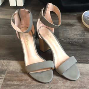Grey straps heels